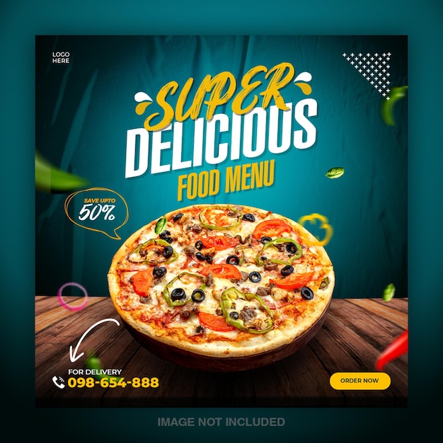 Restaurant food social media banner post vorlage psd