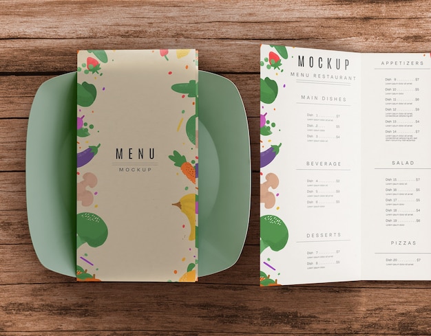 Restaurant menü mockup