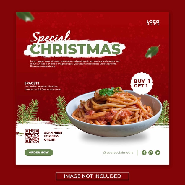 Restaurant-Menü-Social-Media-Food-Banner-Vorlage