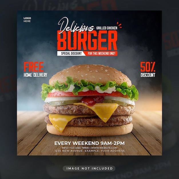 Restaurant social media post oder webbanner-design