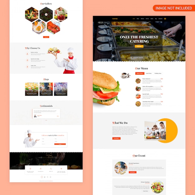 Restaurant- und catering-webseite