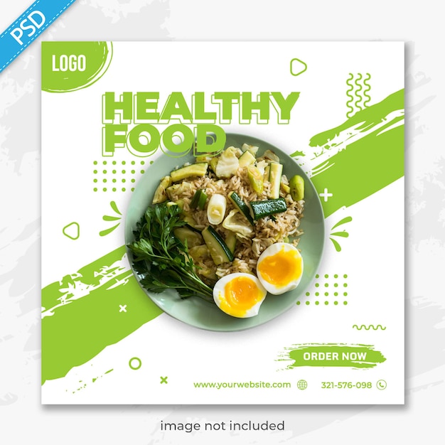 PSD restaurante de comida para redes sociales instagram post banner template premium