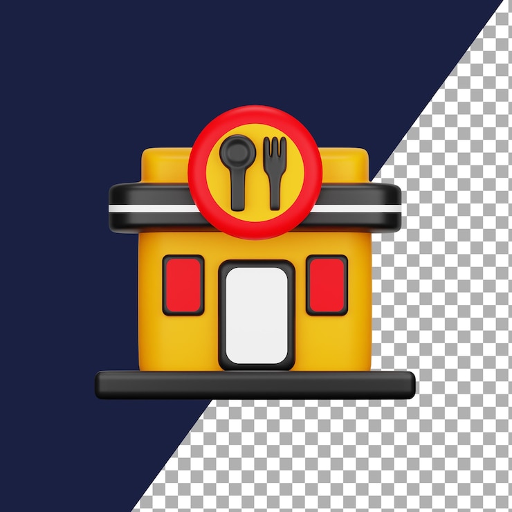 PSD restaurante em 3d