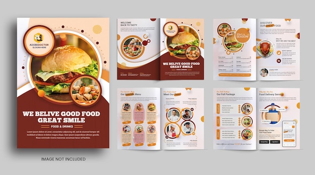 Restaurants und lebensmittel modernes bifold-broschüren-template-design