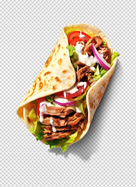 PSD restauration rapide shawarma ai découpe sur transparent