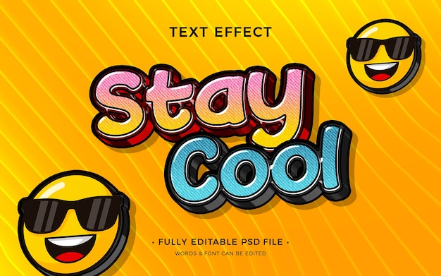 PSD restez cool effet de texte