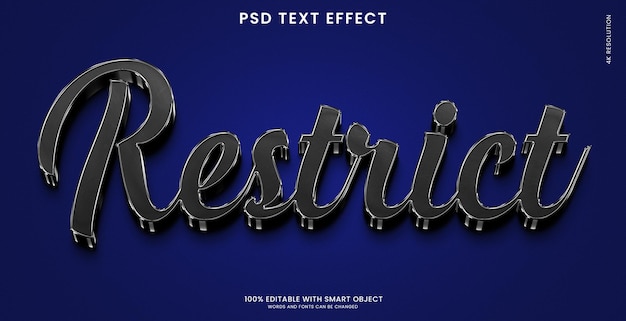 Restringir plantilla de efecto de texto 3d