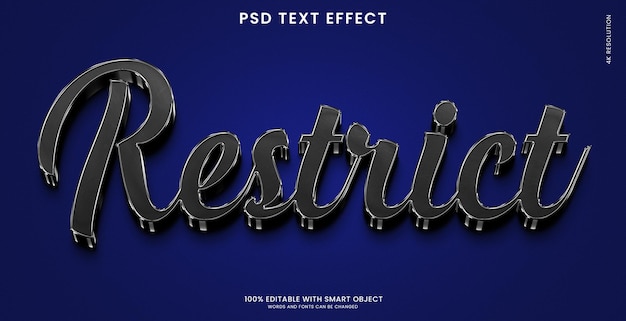 PSD restringir plantilla de efecto de texto 3d