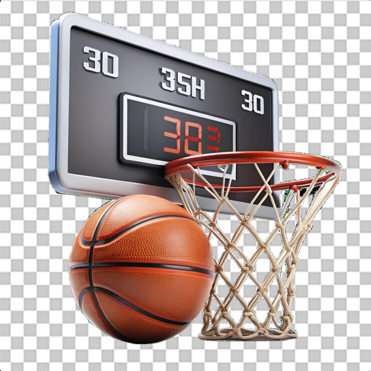 PSD el resultado del anillo de baloncesto aislado en un fondo transparente