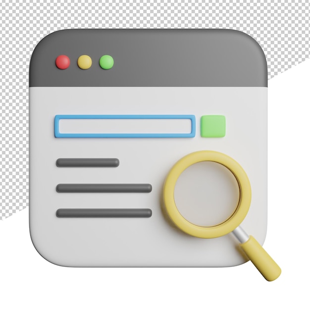 Résultat de la recherche SEO Une page Web avec une loupe dessus