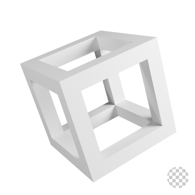 Résumé du cube blanc simple en 3D