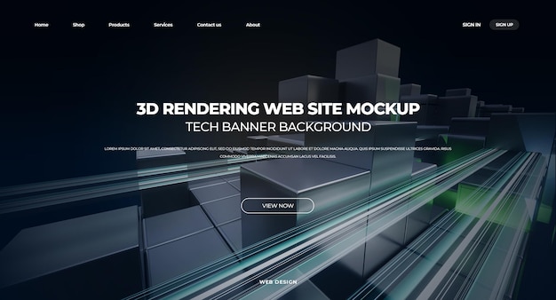 Résumé du site Web d'arrière-plan du cube Résumé du modèle de page d'atterrissage