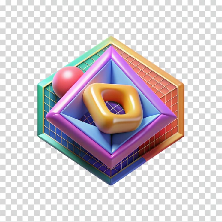 PSD resumen composición geométrica en 3d