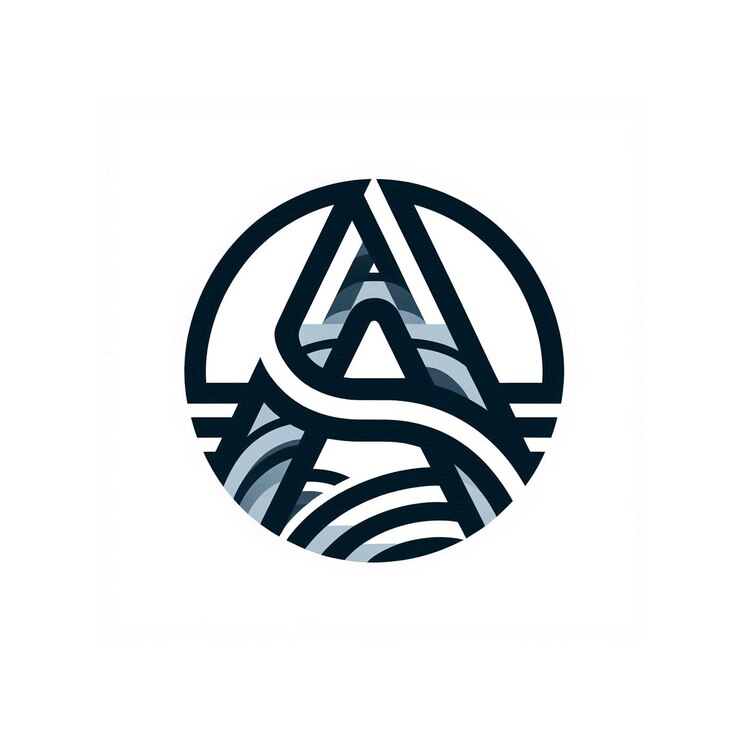 Resumen de la letra Un logotipo con elementos de onda y círculo