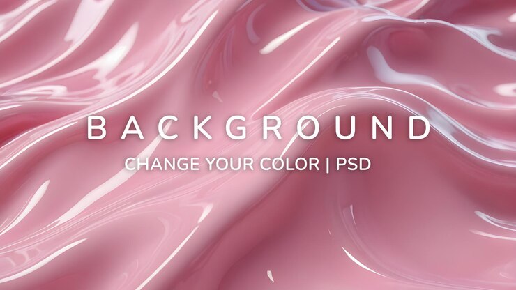 PSD resumen de las ondas líquidas 3d rosadas brillantes de fondo