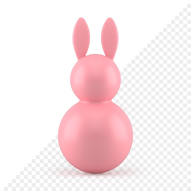 Resumen rosa conejo de pascua cayendo adorno minimalista brillante diseño elemento 3d icono