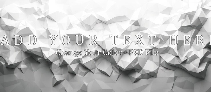 PSD resumo background de papel branco amassado com design de baixo poli