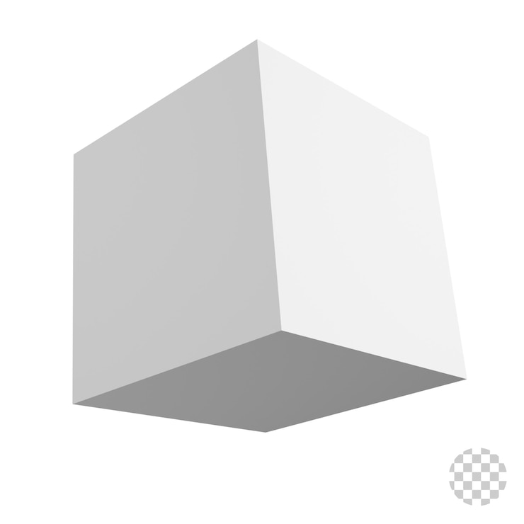 PSD resumo do cubo branco simples 3d