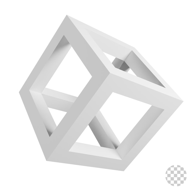 Resumo do cubo branco simples 3D