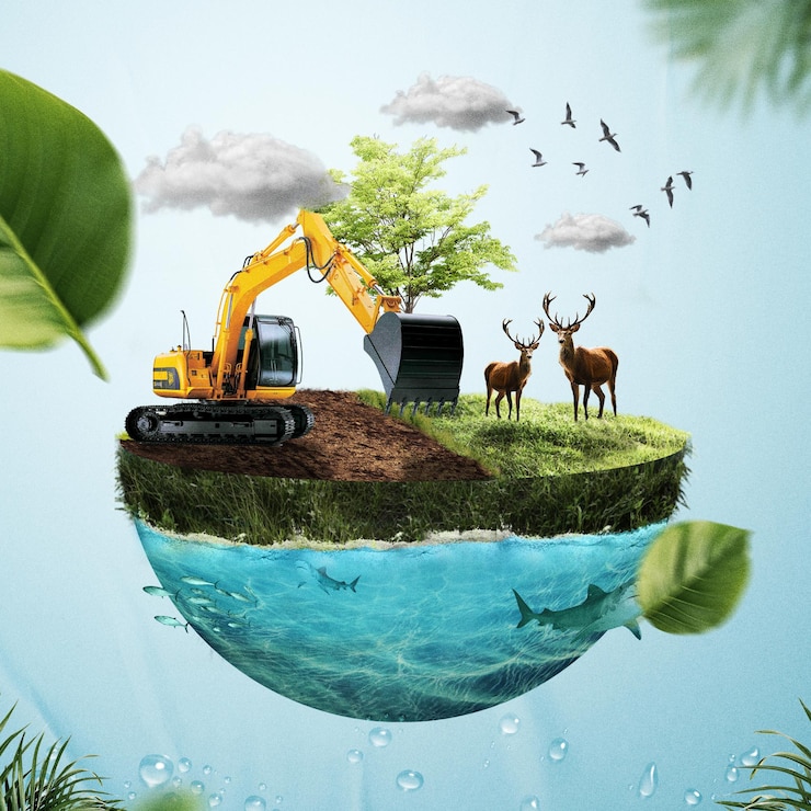 PSD resumo do dia mundial do meio ambiente fonte com folhas