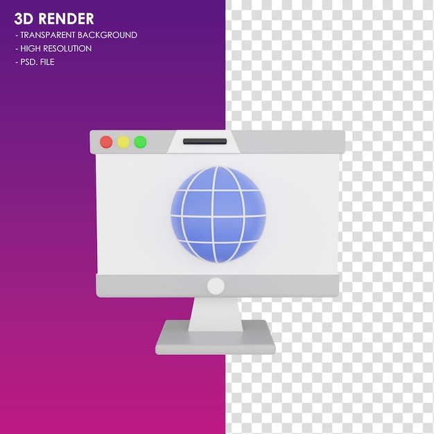 Rete desktop con icone 3D