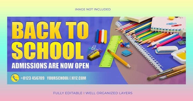 Retour à l'école admissions ouvert couverture Facebook