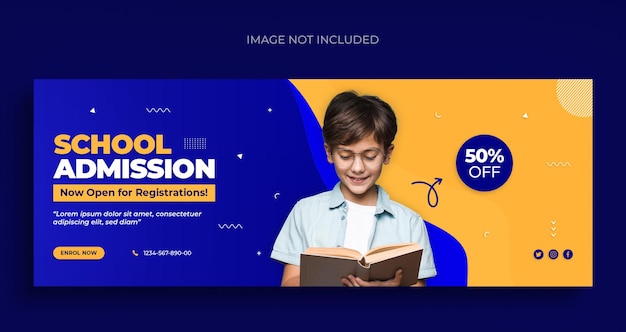 Retour à l'école flyer de bannière web de médias sociaux et modèle de conception de photo de couverture Facebook