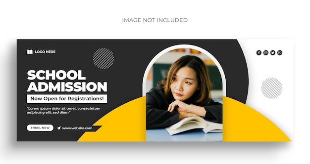 Retour à l'école flyer de bannière web de médias sociaux et modèle de conception de photo de couverture Facebook