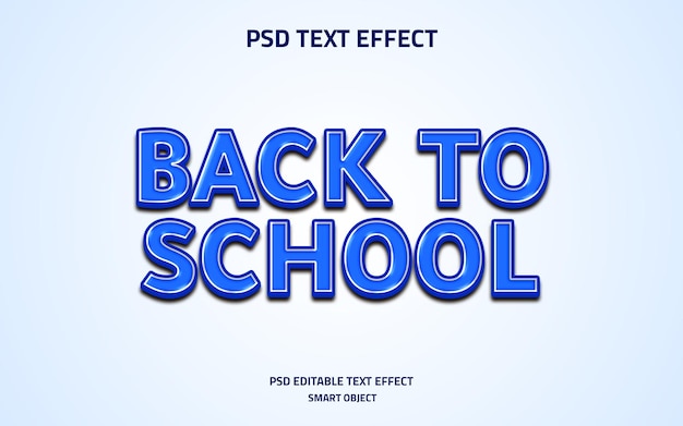 Retour à l'effet de texte bleu de l'école