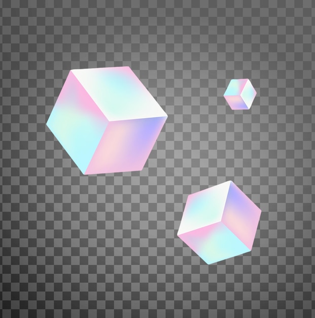 Retrati di vetro astratti 3D con riflessione e dispersione dettagliate