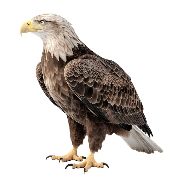 PSD retrato de águila aislado sobre fondo transparente