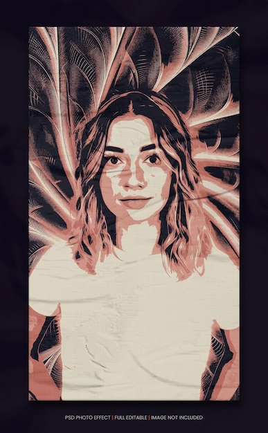 Retrato artístico de una mujer con estilo retro