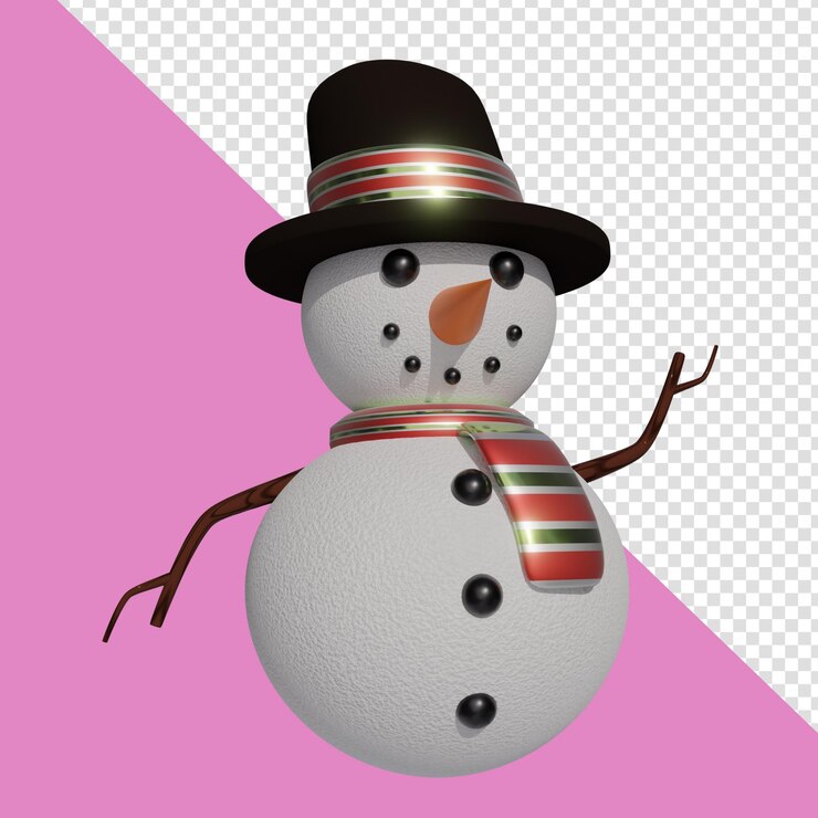 PSD retrato de avatar de dibujos animados 3d de hombre de nieve