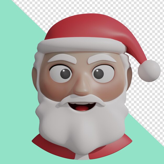 Retrato de avatar de dibujos animados 3d de santa claus