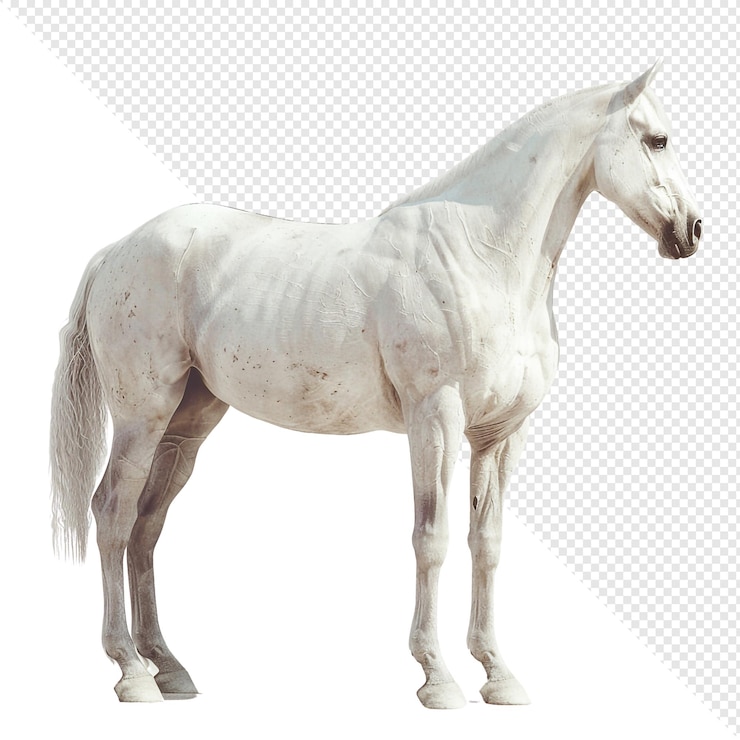 PSD retrato de un caballo blanco