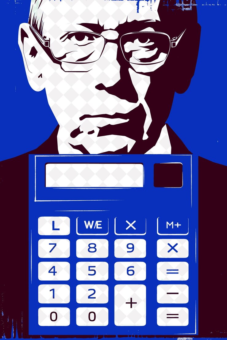 PSD retrato de un candidato presidencial fiscalmente responsable con una ilustración plana de la campaña electoral