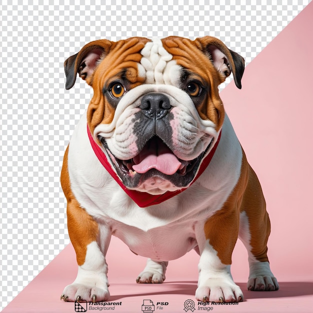 PSD retrato de un cómico bulldog inglés aislado en un fondo transparente