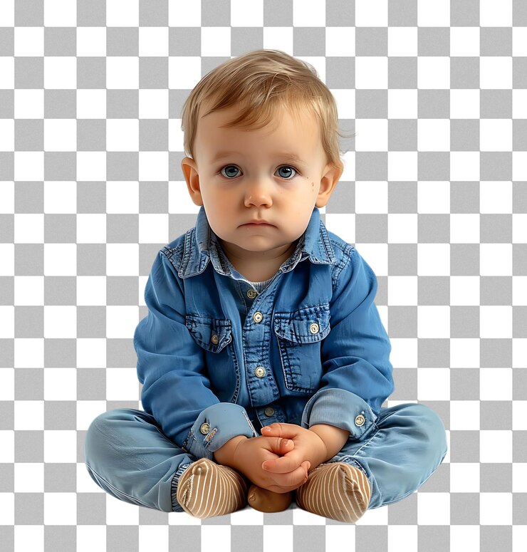 PSD retrato de baba chorando triste em um fundo transparente