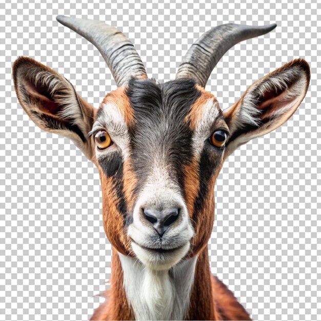 PSD retrato de cabra com fundo transparente