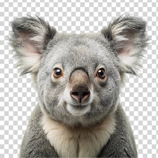 Retrato de coala isolado em fundo transparente