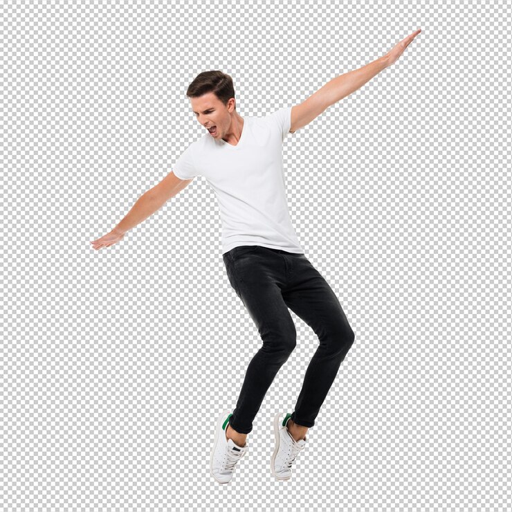 PSD retrato de corpo inteiro de um jovem confiante