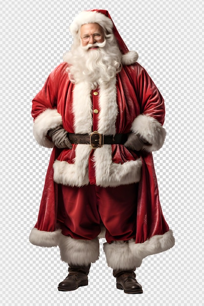 PSD retrato de corpo inteiro do papai noel isolado em fundo transparente ai generativo