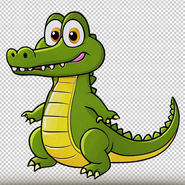 Retrato de crocodilo com um pé preto visível no isolado em fundo transparente