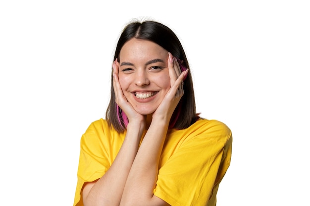 Retrato de estúdio de uma jovem adolescente
