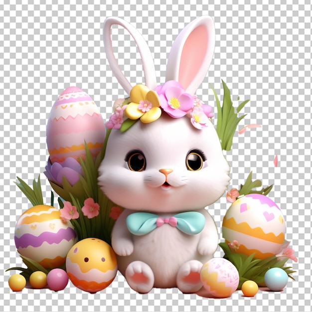 PSD retrato de estúdio psd 3d de easter kawaii em png