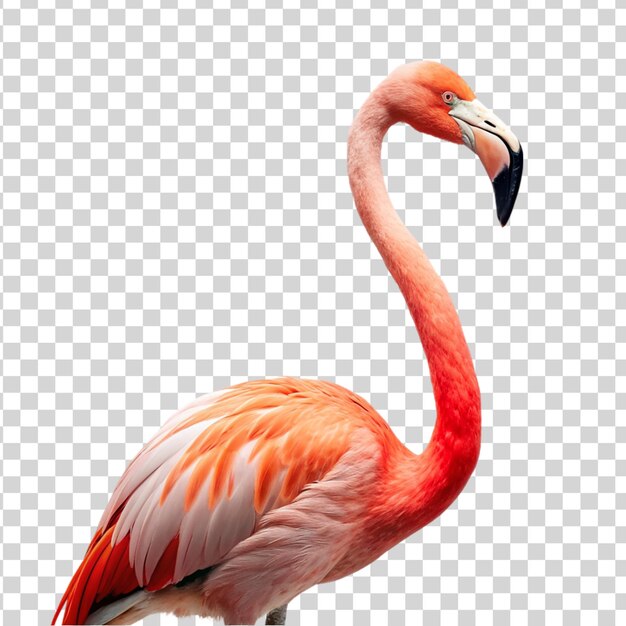 Retrato de flamingo isolado em fundo transparente