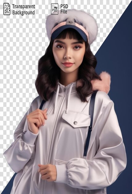PSD retrato de garota com roupa urbana de moda modelo de exibição isolado pano de fundo transparente