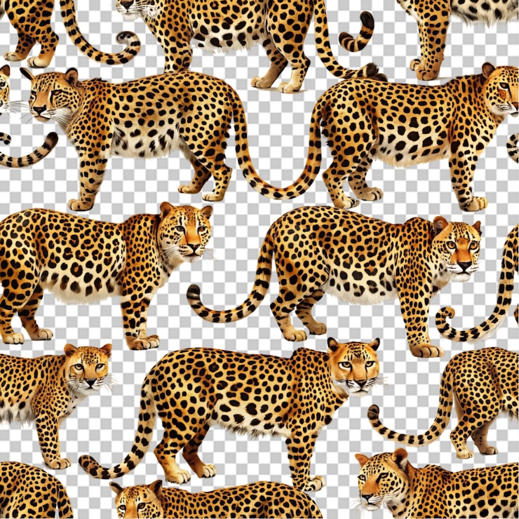 PSD retrato de leopardo panthera em fundo transparente