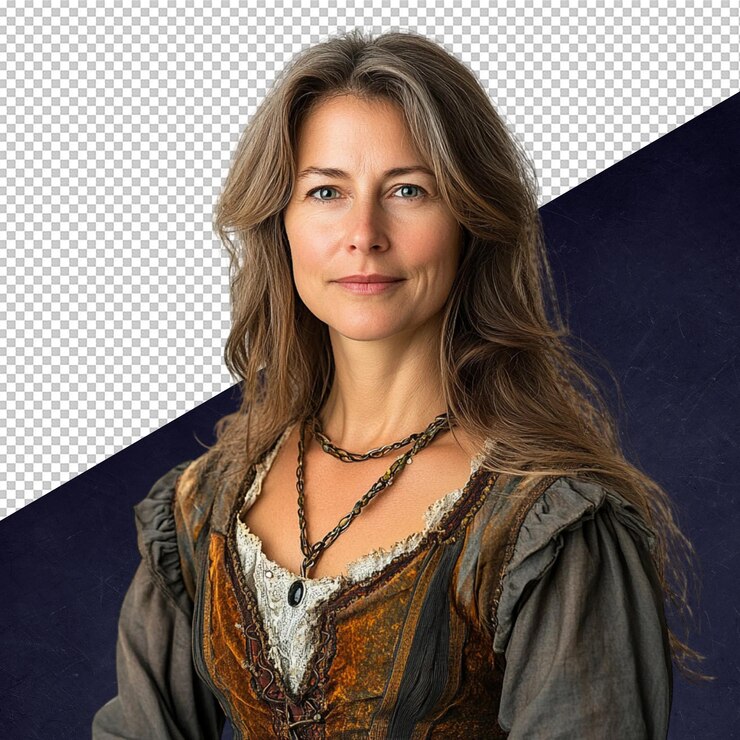 PSD retrato de mulher medieval