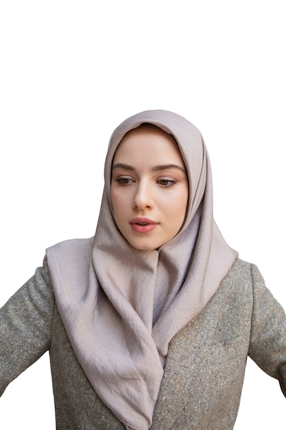 PSD retrato de mulher usando hijab